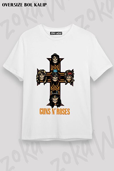 ZOKAWEAR Unisex Loose Fit Guns N Roses V46 Printed T-Shirt