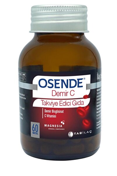 Tab İlaç Osende Demir C Demir Ve C Vitamini İçeren Takviye Edici Gıda 60 Kapsül