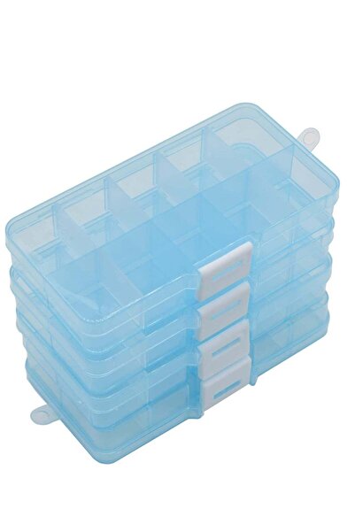 Arabest 4-Piece 10-Grid Adjustable Plastic Jewelry Organizer,Removable Divide...