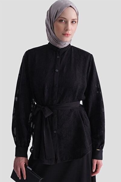 Armine Jakarlı Tunik Takım Siyah