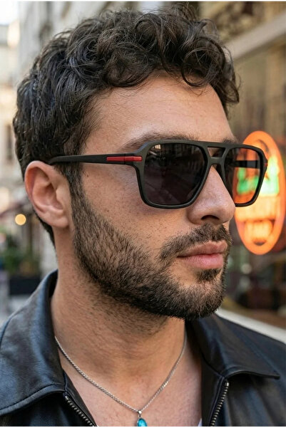 Generic Brand Red Sprit Striped Ice Cub Large Unisex Sunglasses
