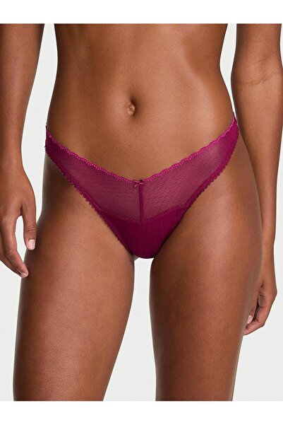 Victoria's Secret Dantelli Pointelle Derin Bacak Kesim Scoop Tanga