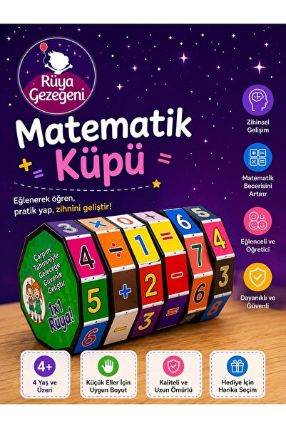 Rüya Gezegeni Eğitici Matematik Zeka Küpü - Sihirli 4 İşlem ve Çarpım Tablosu...