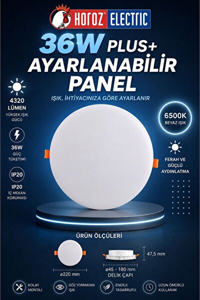 Horoz Elektrik 36 WATT PLUS+ AYARLANABİLİR LED PANEL