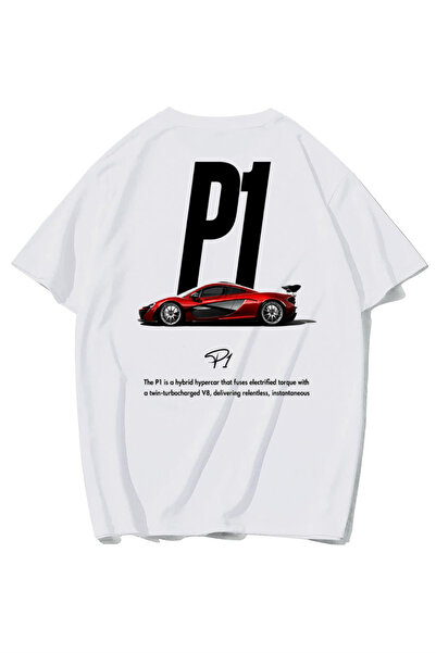 BRZ COLLECTION Unisex Oversize P1 T-shirt (BEYAZ)
