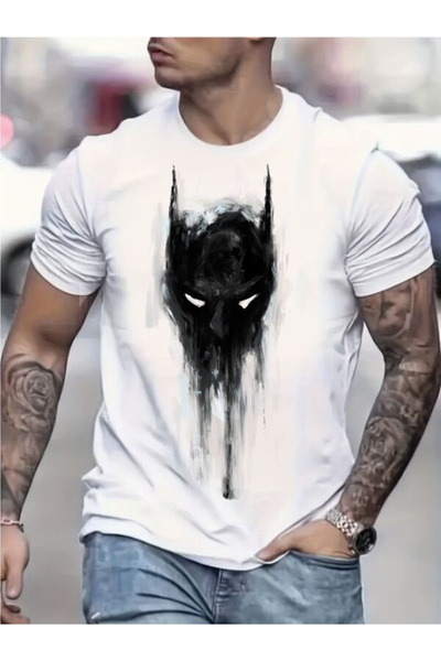 COZYWEAR Black Masked Printed White T-Shirt