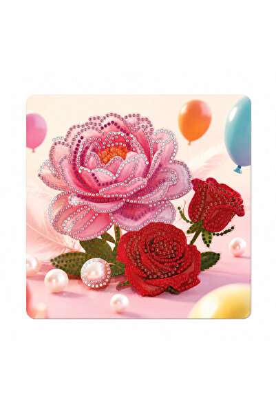 iğne izi Hı Stone 5D Diamond Stone Embroidery Kit Painting 20X20 cm Rose Patt...