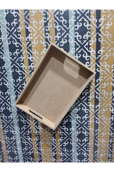 Altınyapı Hobi Market Medium Flat Rectangular Tray Raw Mdf