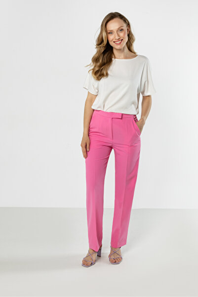 Awama Pantaloni dama, awama, A766, roz, poliester, elastan, viscoza, L