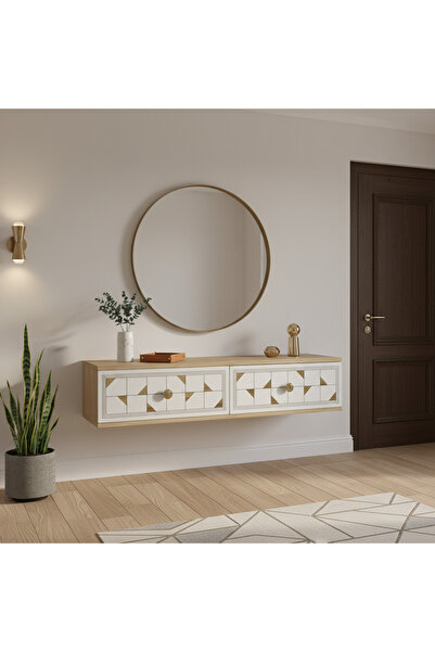 cnyr DA1207DBG MOKKA DRESUAR, ANTRE HOL RAFI, SAFİRMEŞE-BEYAZ-GOLD 120cm