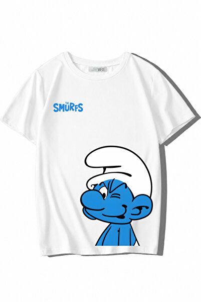 BRZ KIDS Unisex dečja majica The Smurfs, bela