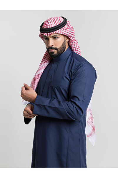Alshiaka By Styli Men Classic Summer Thobe, Blue - 55inches