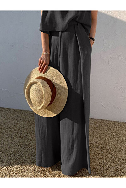 Take Two By Styli Black Round Neck Sleeveless Top and Pants Co-Ords