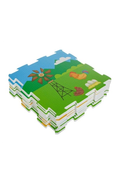 Jumbo Covoraș puzzle cu animale de fermă pentru copii 30,7 x 30,7 cm (9 piese)