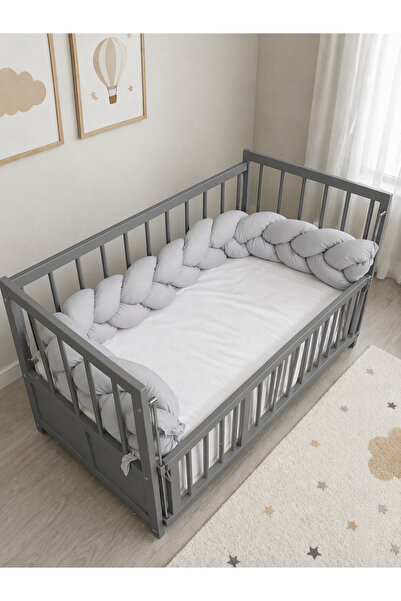bebek_iklimi 270 cm Knitted Crib Protector 3-Sided Knitted Protection - Baby ...