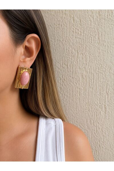 Nilsu Aksesuar Vintage Stone Look Women's Earrings