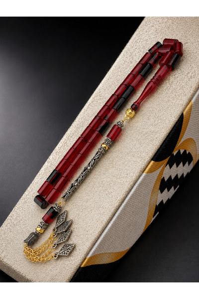 Tesbih Store Cut-Out Model Crimped Amber Special Design Coated with Tassels