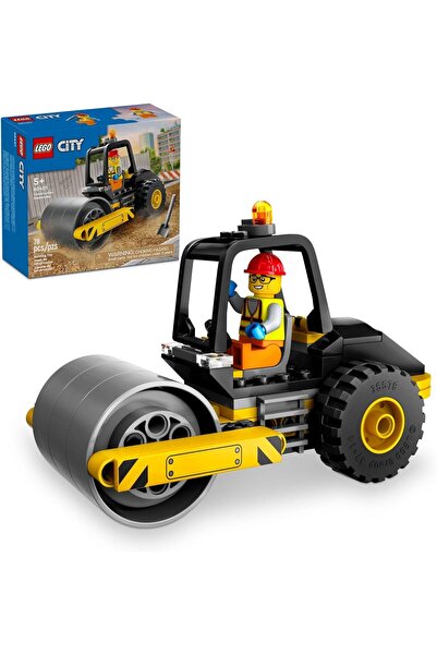 LEGO City Construction Steamroller Toy Playset, Model Truck with Worker Minif...