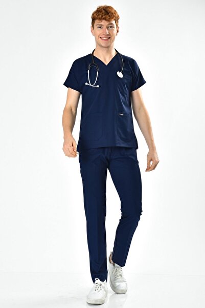 Owlet Medikal Lycra Dark Navy Blue Surgical Uniform Set