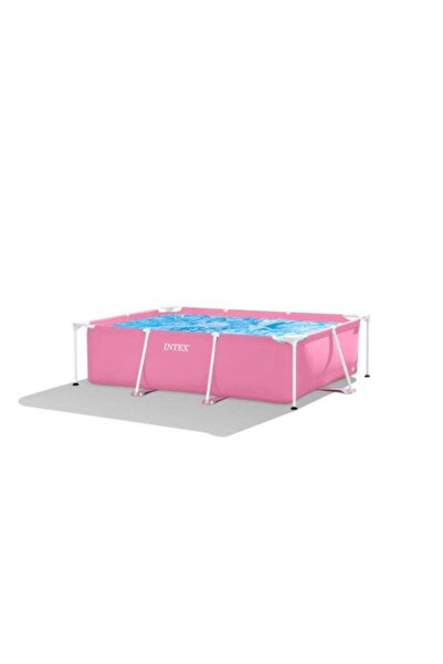Intex 2.2m x 1.5m x 0.6m Pink Rectangular Metal Frame Above Ground Pool – Age...