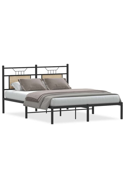 vidaxl Cadru pat fără saltea, stejar sonoma 137x190 cm lemn prelucrat