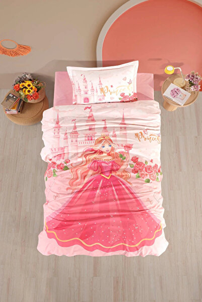 Clasy Ranforce 100% Cotton Duvet Cover Set Single Princess V1 Powder