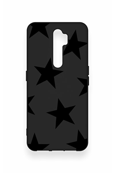 Vip Case Oppo A5 2020 Uyumlu Siyah Star Desenli Silikon Kılıf