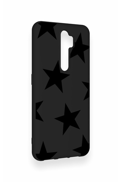 Vip Case Oppo A5 2020 Uyumlu Siyah Star Desenli Silikon Kılıf