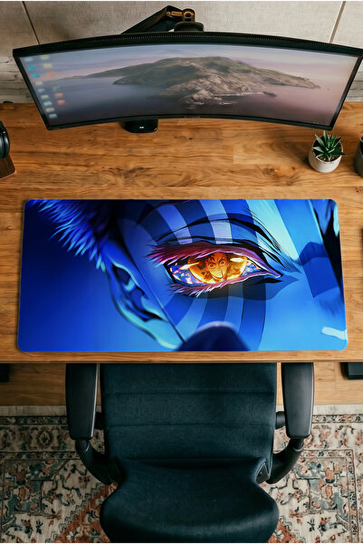 Halura Akaza Demon Slayer 30x70 Desenli Dijital Baskılı Oyuncu Mousepad XXL K...