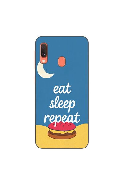 OEM Husa compatibila cu Samsung Galaxy A20e Silicon Gel Tpu Model Eat Sleep R...