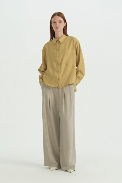 Nihan Front Cut Shirt - Safran