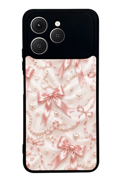 Spoyi Tecno Spark 40 Blush Pearl Bow Design Glossy Phone Case
