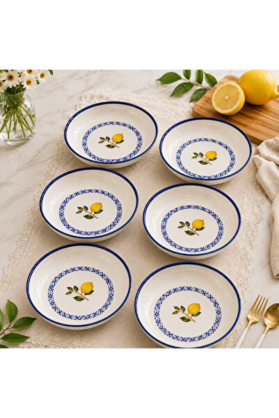 MAİA PORSELEN Porselen 19 CM 6 Adet Yemek Tabağı Seti