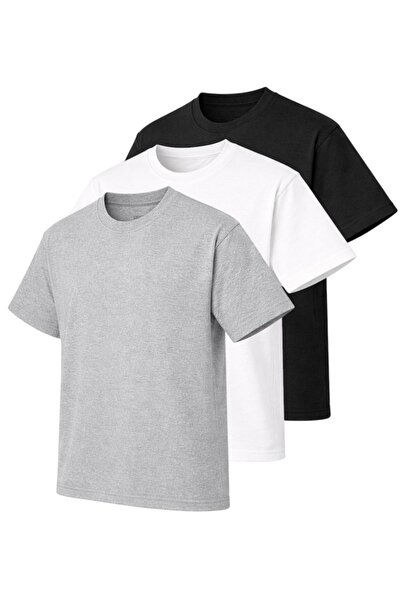 pandy Pachet de 3 tricouri oversize din jerseu simplu