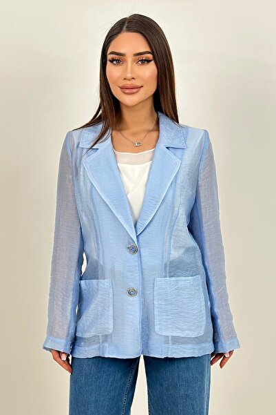 FEVER Transparan dokulu blazer