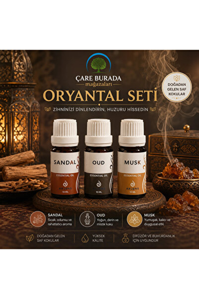 Çare Burada Arjens Sandal & Oud & Musk 10 Esans ml | Oryantal Seti