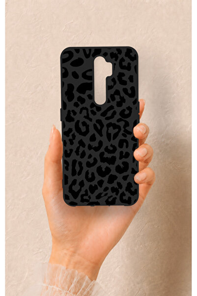 Vip Case Oppo A9 2020 Uyumlu Siyah Leopar Desenli Silikon Kılıf