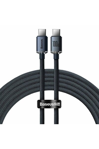 Baseus Crystal Shine Cablu de încărcare rapidă USB-C la USB-C 100W 2m Negru