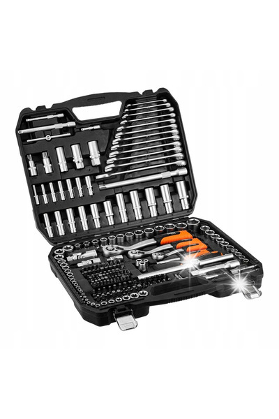 NEO Tools Set de chei tubulare 1/2'' 3/8'' 1/4'' 220 piese 10-220