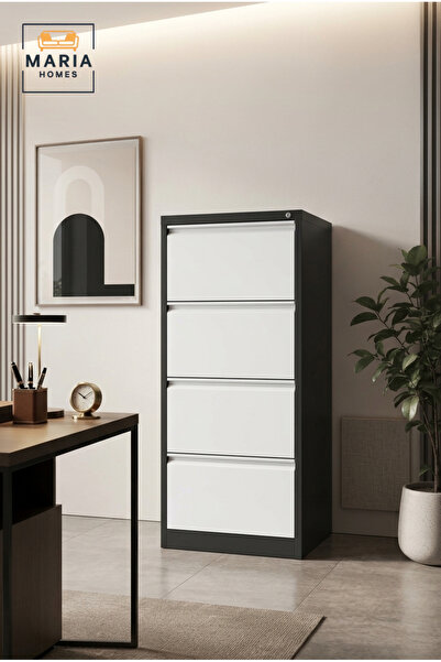 MARIA HOMES 4-Drawer Vertical Filing Cabinet – Lockable Metal Office File Sto...