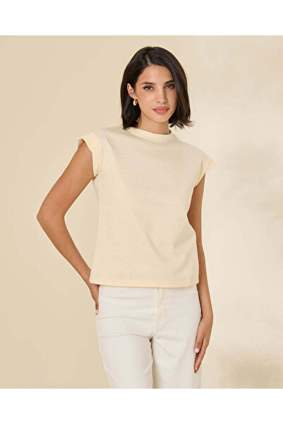 REDTAG Women Cream Plain Top