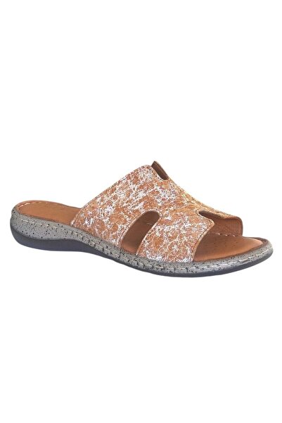 CEX 26Y Nbl14 Tan Women's Genuine Leather Daily Slippers