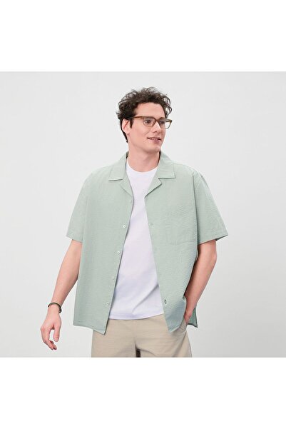 Giordano Men Relaxed Cotton Seersucker Shirt