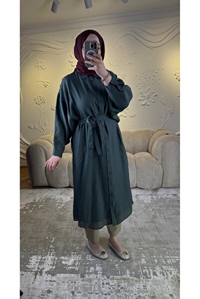 Ceremony 165 Double Layered Belted Nile Tunic Green