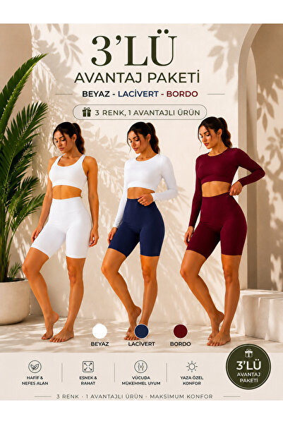 RAVELLES 3-Pack Women's High Waist Tights Fitness Leggings