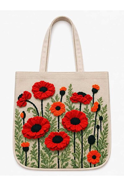 ÖZDAĞ HOME CONCEPT 40X40 cm Digital Printed Suede Fabric Women's Shoulder Bag...