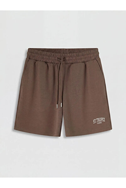 LC Waikiki Brown France Printed Women's Shorts