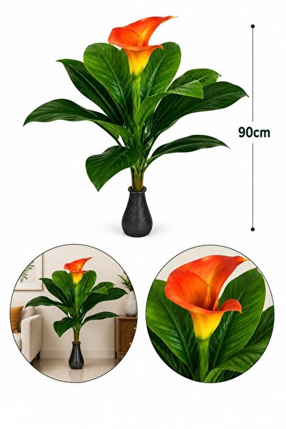 OEM HomeRoy – Floare Decorativă Artificială Tip Calla, Înălțime 90 cm