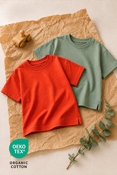 Luppinos Basic 2-Pack 100% Cotton Crew Neck Baby-Child Tshirt Set