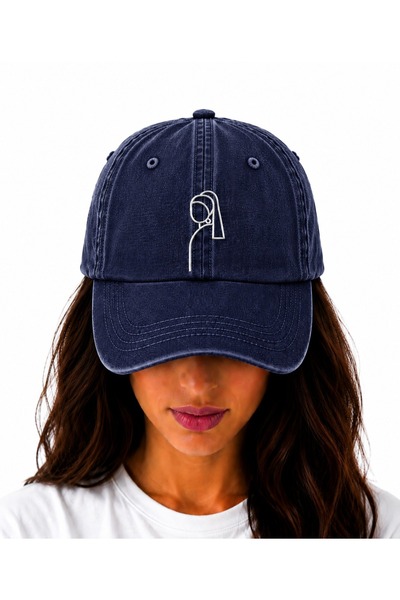 WeavedCo Girl with Pearl Earring Art Vintage Hat (Not Printed, Embroidered)